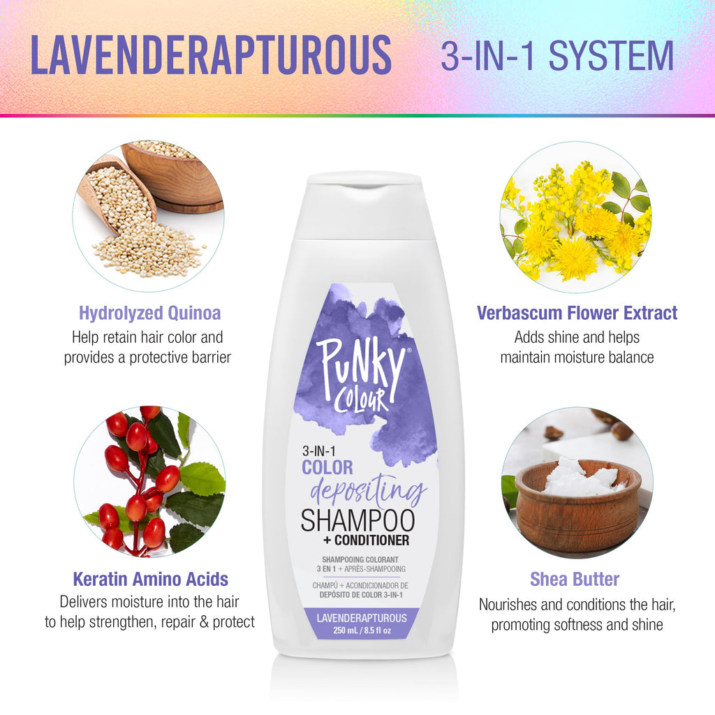 Punky Colour 3-in-1 Lavenderapturous: Color Depositing Conditioner & Hair Cleanser
