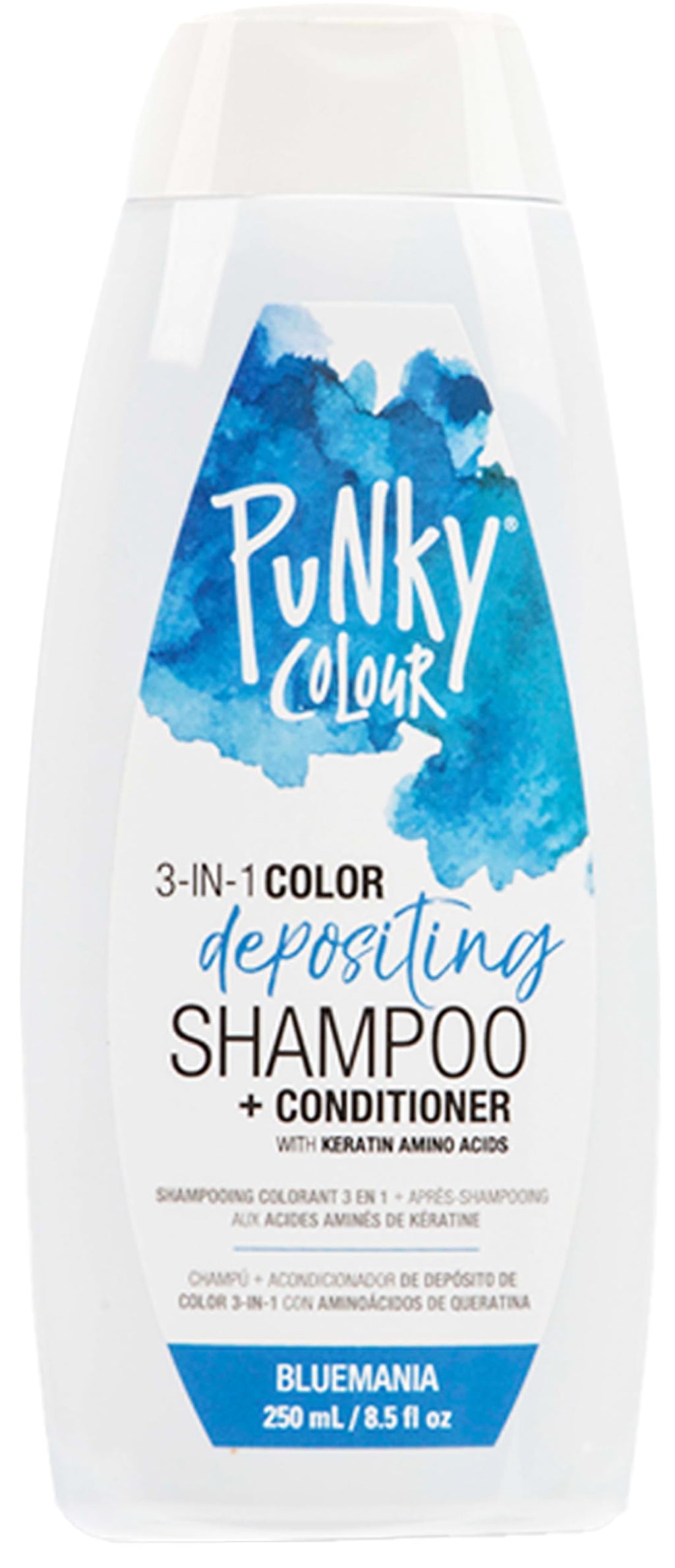 Punky Colour Bluemania 3-in-1 Color Depositing Conditioner & Hair Cleanser – Semi-Permanent, 8.5 fl oz