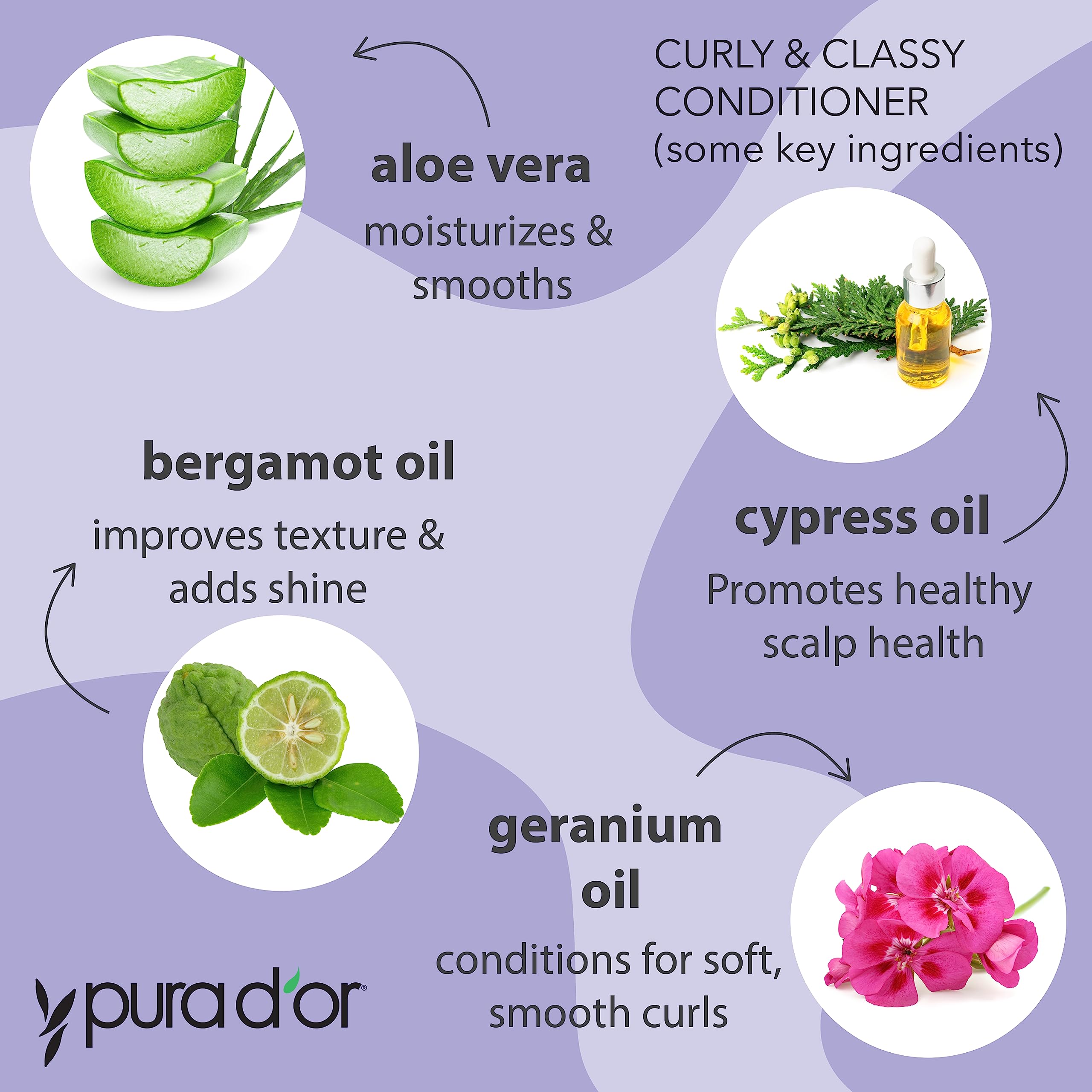 PURA D'OR Curly & Classy Hydrating Conditioner 16oz – Definition & Bounce