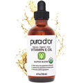 PURA D'OR Organic Vitamin E Oil – 4 Oz for Face, Body, Hair