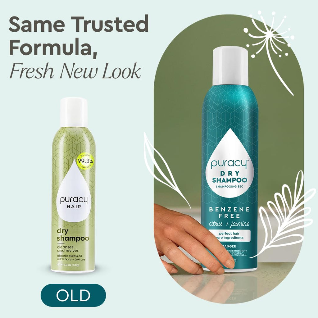 Puracy Natural Dry Shampoo for Women – Plant-Powered, Benzene-Free, Oil-Absorbing (Citrus & Jasmine, 6 oz) | As Seen on TikTok