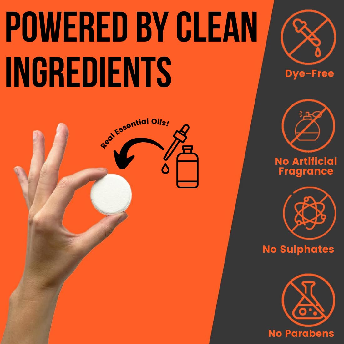 Pure Athlete Energizing Sport Shower Steamers – Orange & Tea Tree, Made in USA