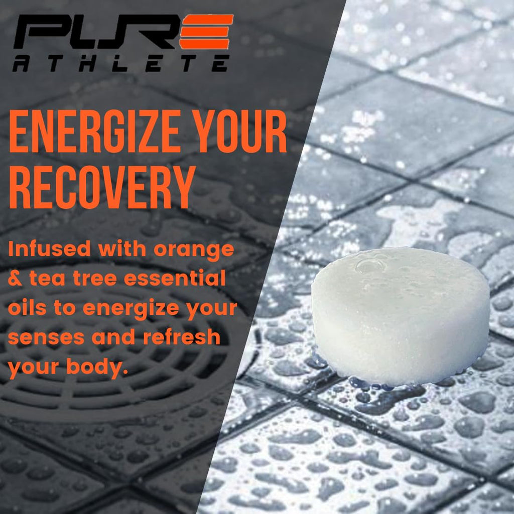 Pure Athlete Energizing Sport Shower Steamers – Orange & Tea Tree, Made in USA