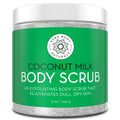 Pure Body Naturals Exfoliating Scrub with Coconut Milk & Dead Sea Salt – 12 oz
