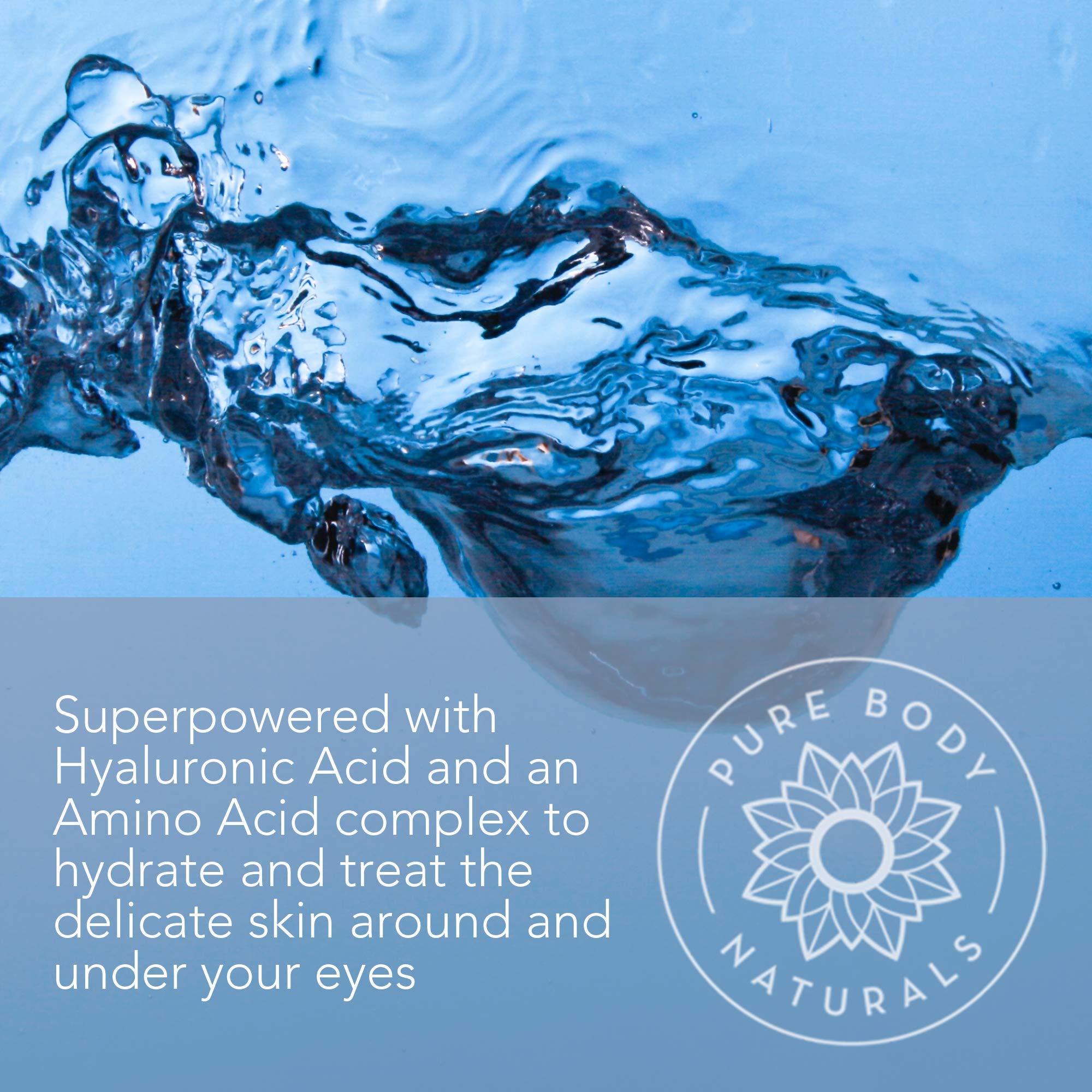 Pure Body Naturals Age-Defying Eye Gel – Hydrating Under-Eye Treatment, 1.7 oz (Pack of 2)