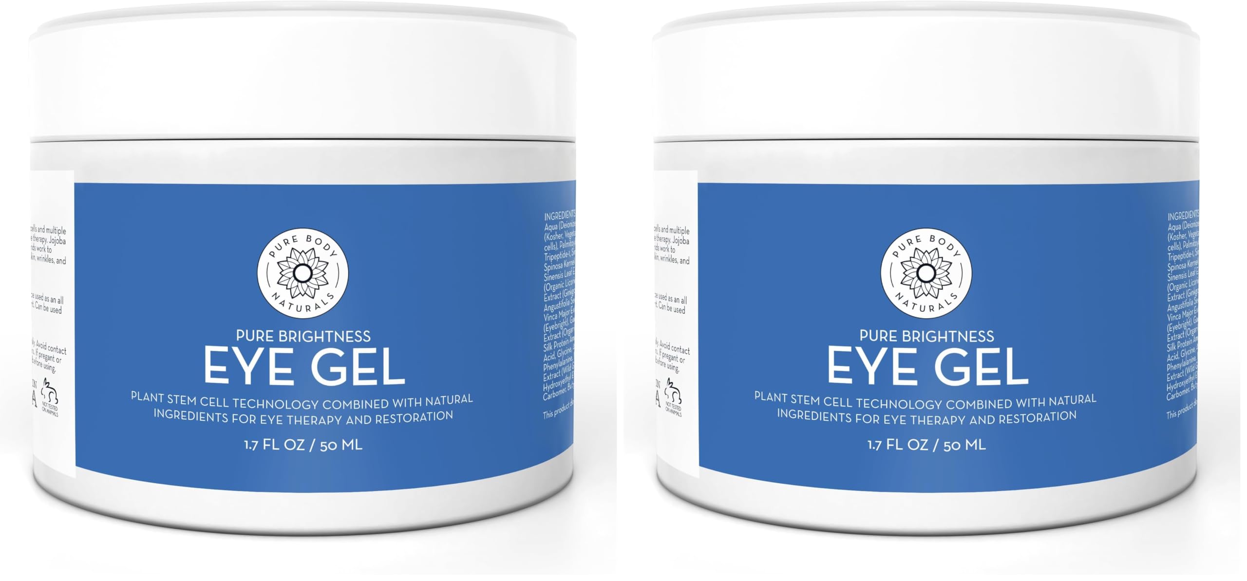 Pure Body Naturals Age-Defying Eye Gel – Hydrating Under-Eye Treatment, 1.7 oz (Pack of 2)