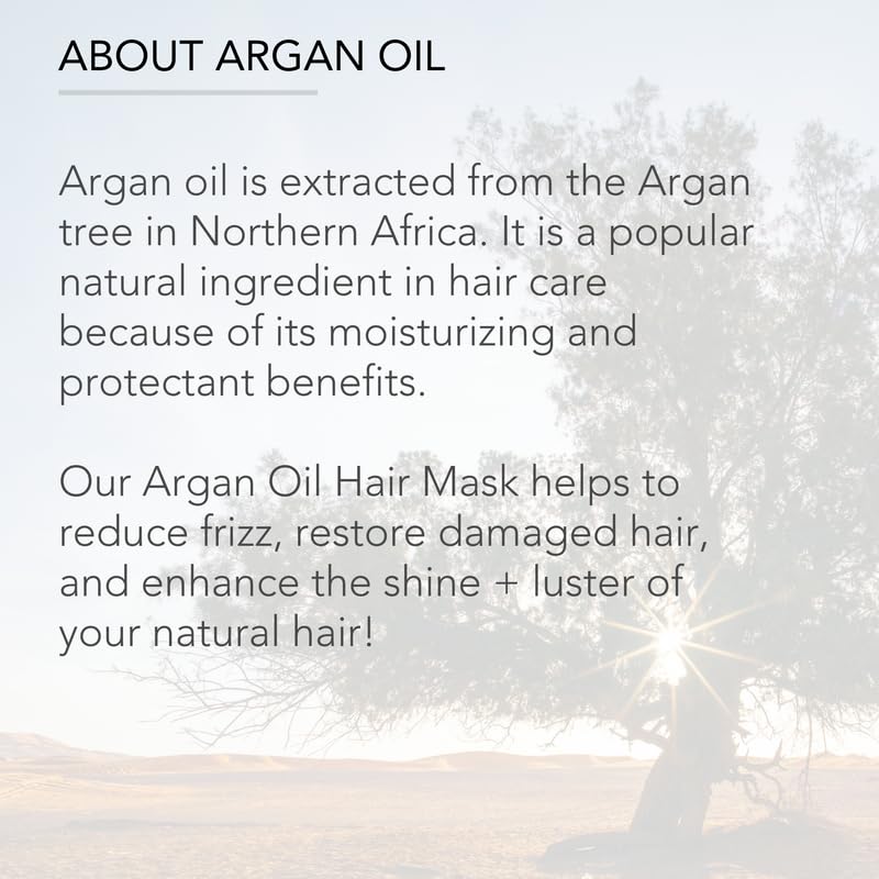 Pure Body Naturals Hair Mask – Argan Oil Deep Conditioning (Pack of 2, 8 oz each) for Damaged & Curly Hair