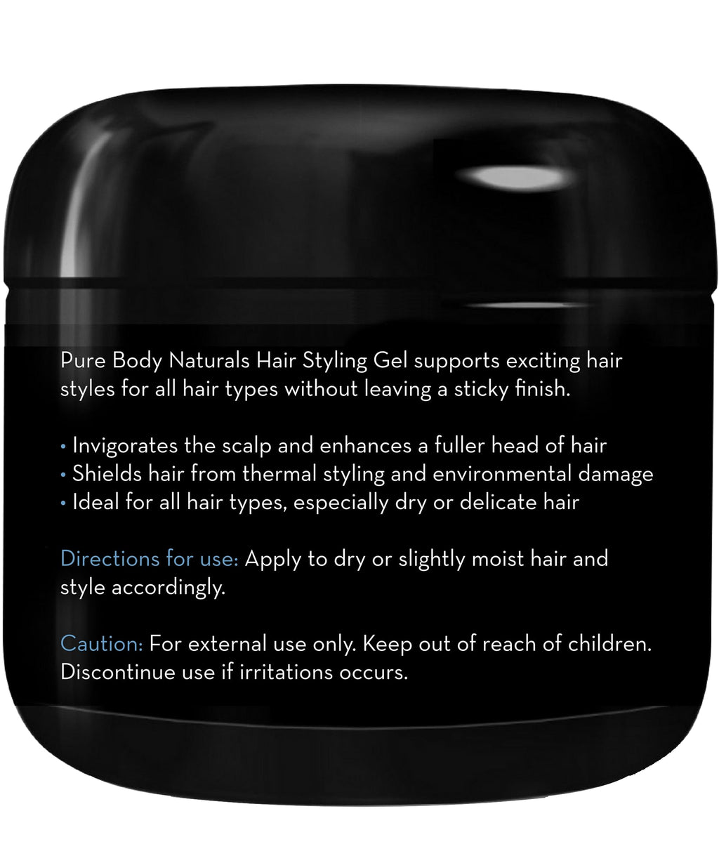 Pure Body Naturals Hair Gel for Men – 4 oz, Pack of 2 with Aloe