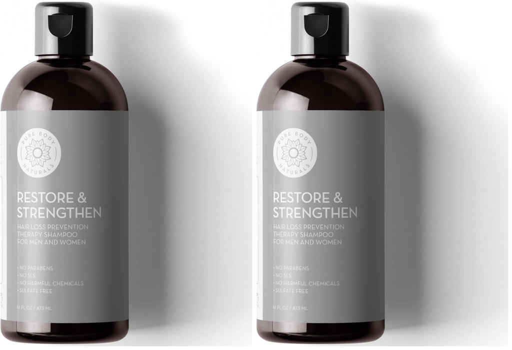 Pure Body Naturals Hair Loss Shampoo – 16oz, DHT-Blocker for Thinning Hair (Pack of 2)