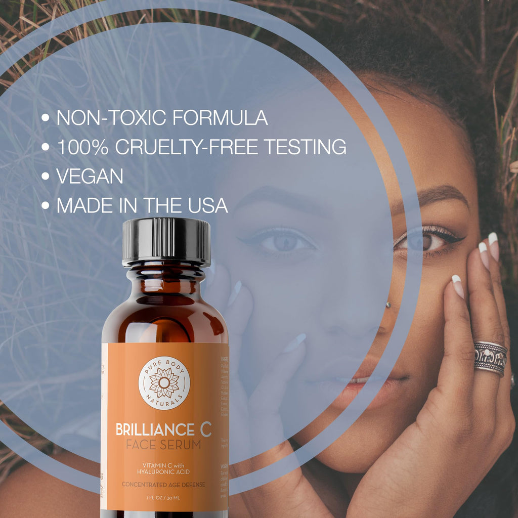 Pure Body Naturals Facial Serum Set - Hyaluronic Acid, Retinol, Vitamin C & Niacinamide