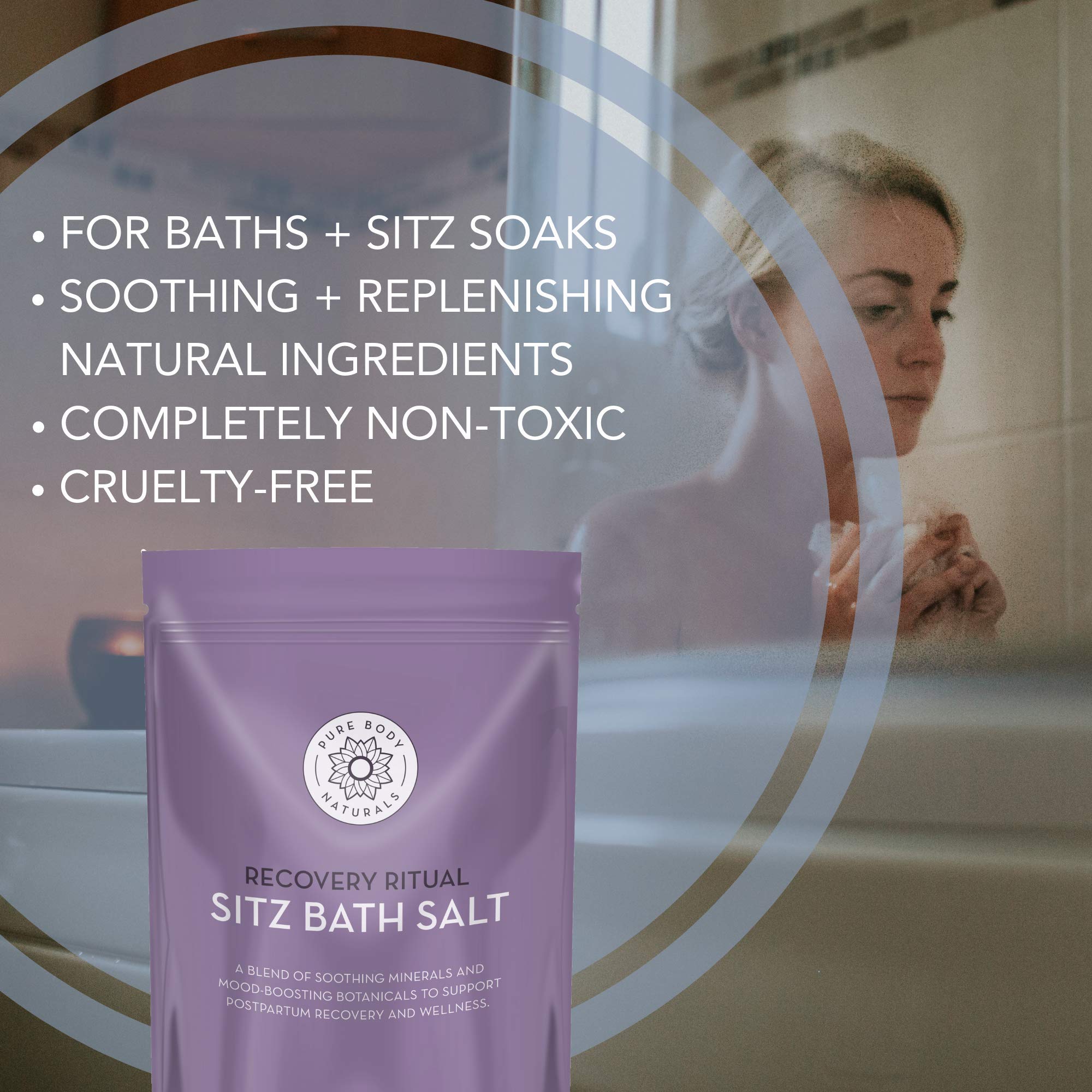 Pure Body Naturals Sitz Bath Salt: Postpartum Comfort & Hemorrhoid Relief