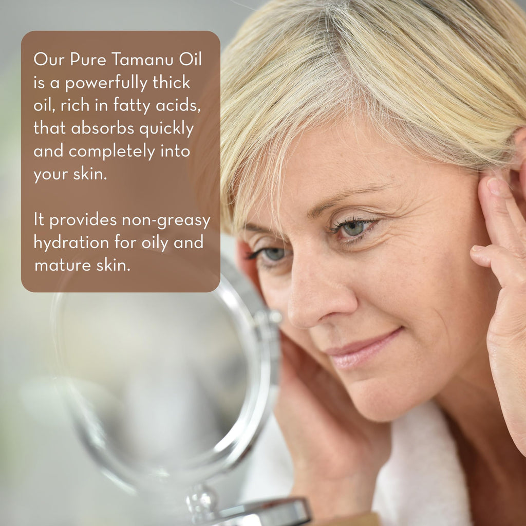 Pure Body Naturals Tamanu Oil Cold Pressed 4 oz Calms Irritated Skin