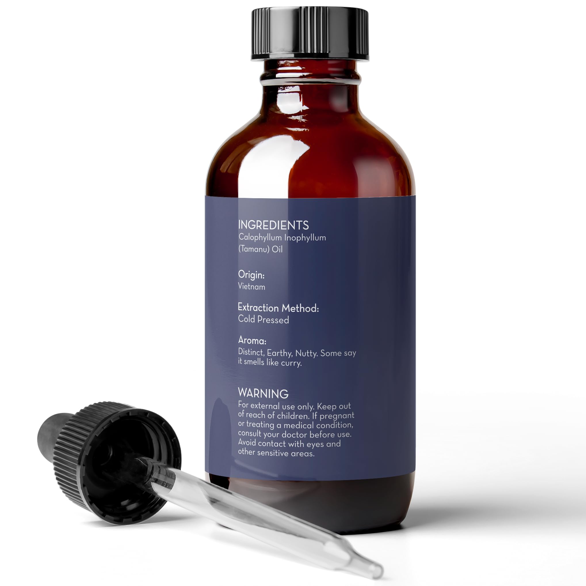 Pure Body Naturals Tamanu Oil Cold Pressed 4 oz Calms Irritated Skin