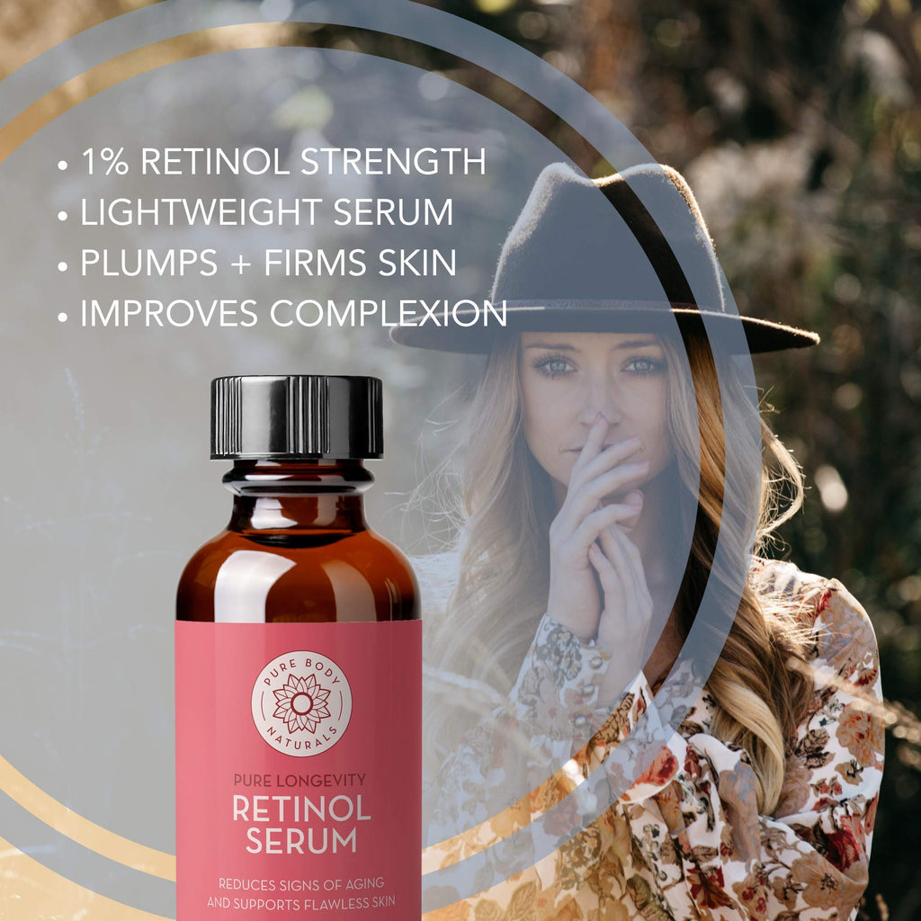 Pure Body Naturals Facial Serum Set - Hyaluronic Acid, Retinol, Vitamin C & Niacinamide