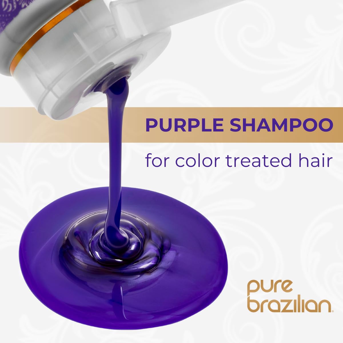 Pure Brazilian Always Blonde Shampoo – Purple Toner with Keratin, Acai & Argan Oil, Sulfate-Free (33.8 oz)