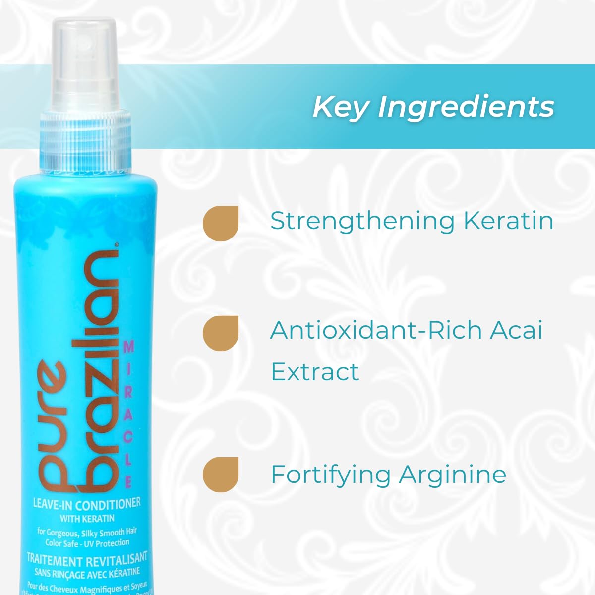 Pure Brazilian Leave-In Conditioner with Keratin - Fortify & Shine (200 ml)