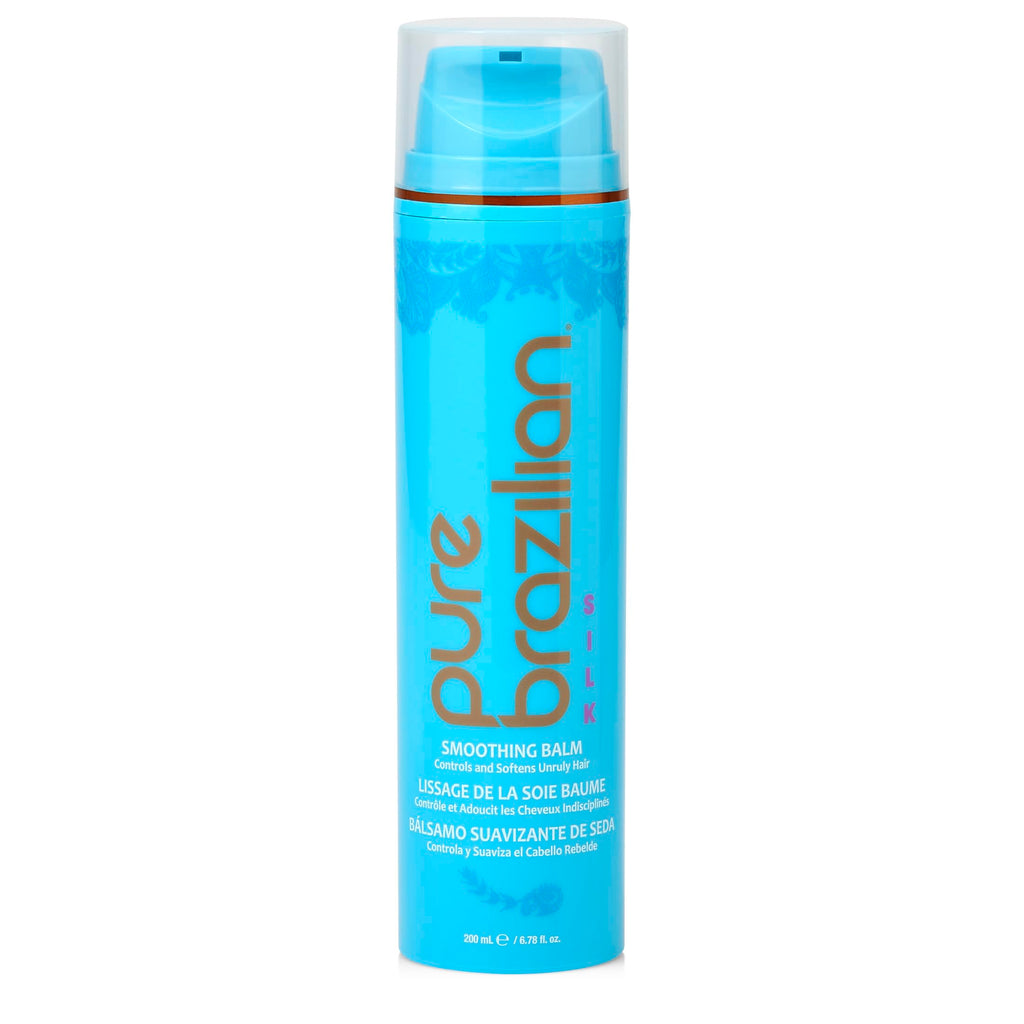 Pure Brazilian Silk Smoothing Balm with Keratin, Coconut Oil, Anti-Frizz – 6.78 Oz