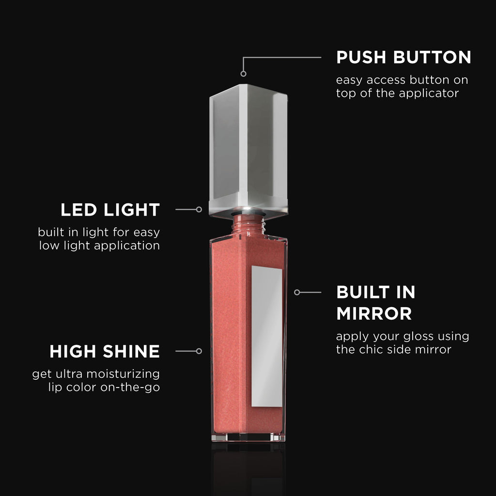 Pure Illumination Lip Gloss with LED Light & Side Mirror – Interstellar Sheer Tint | Pure Cosmetics