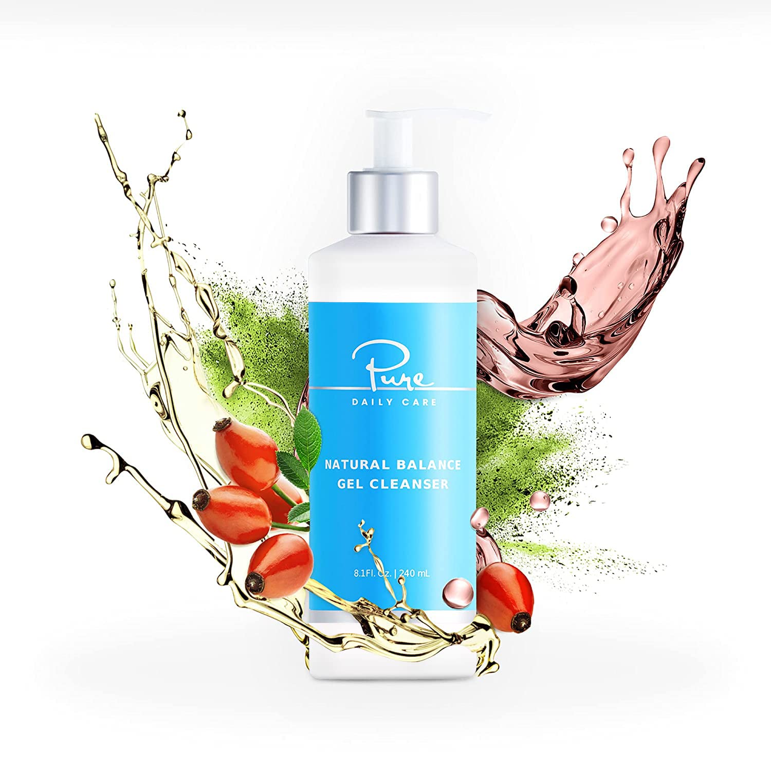 Pure Daily Care Natural Balance Gel Cleanser (8 Oz) | Gentle, Refreshing Clean Beauty Daily Cleanser
