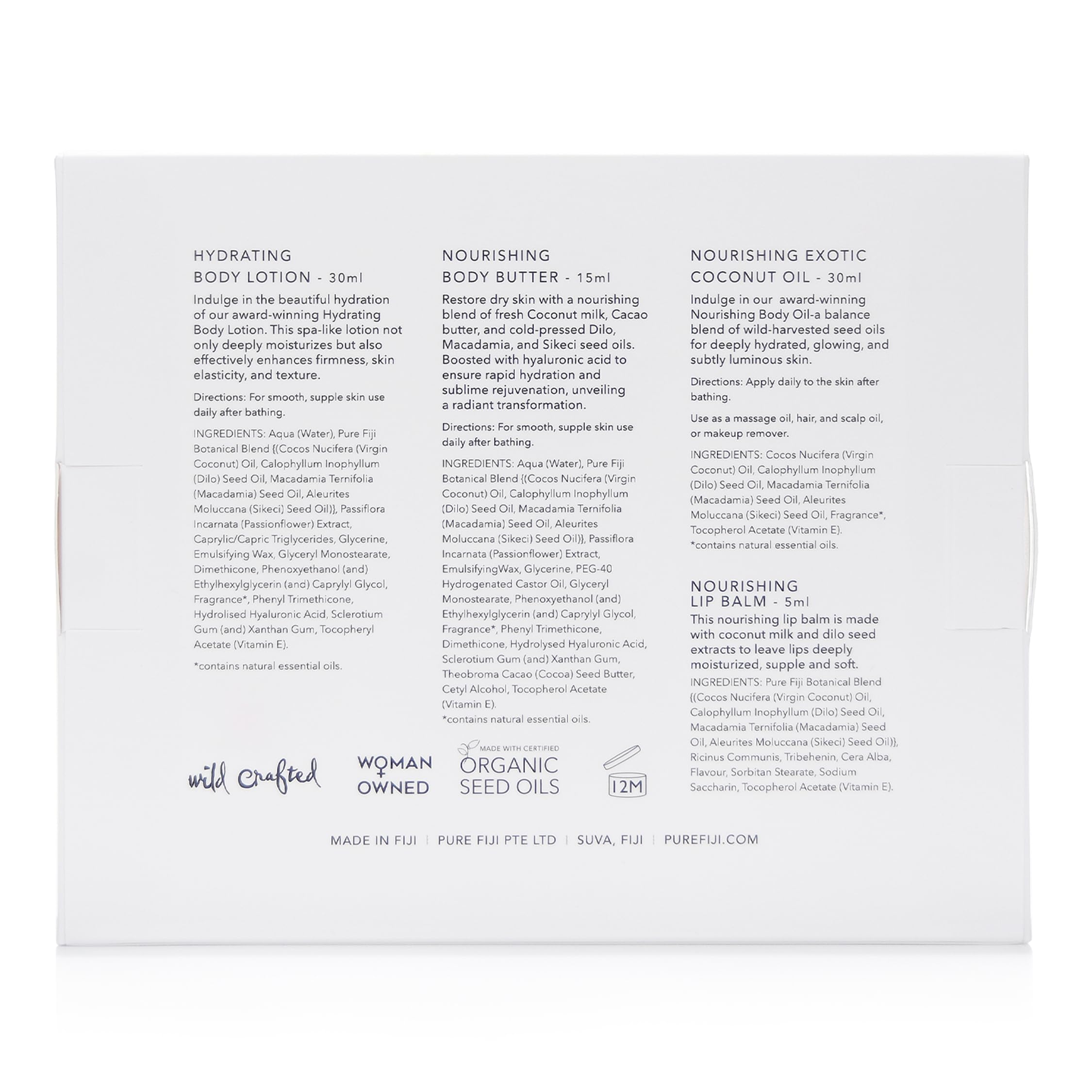 Pure Fiji Hydrate & Nourish Gift Set – 4 in 1 Skin Care Collection