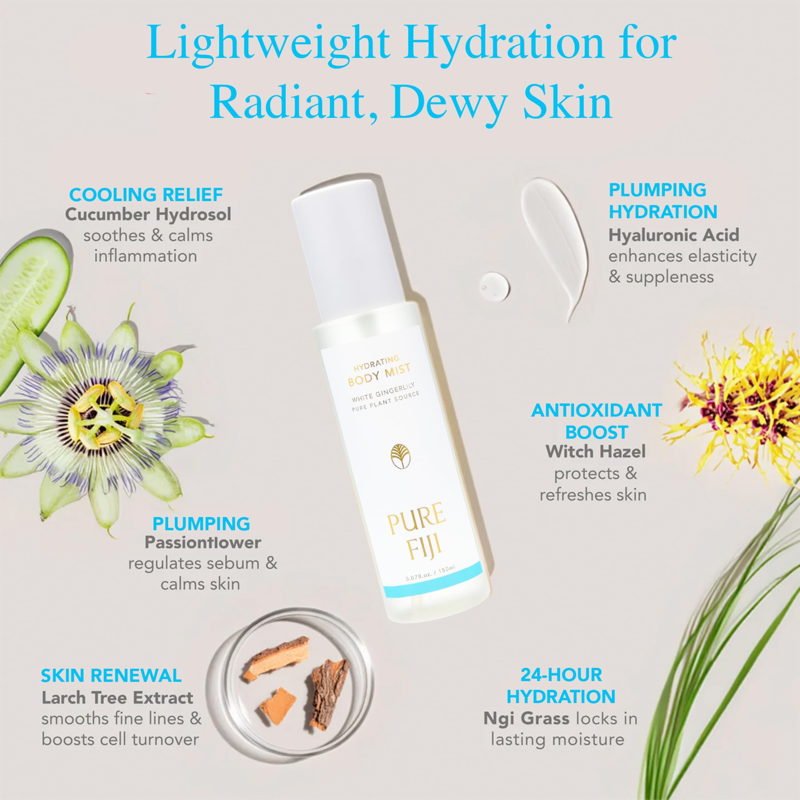 PURE FIJI Hydrating Body Mist – White Gingerlily (5 oz/150 ml)