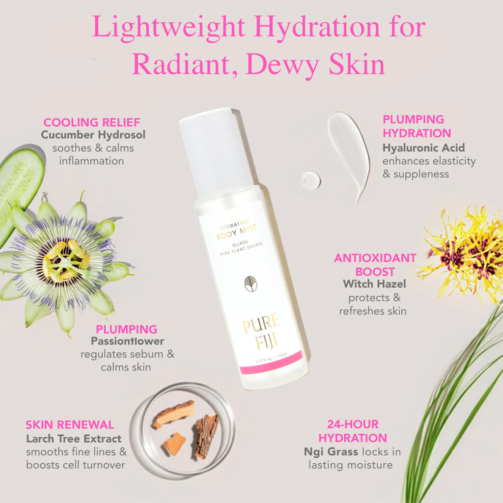 PURE FIJI Hydrating Body Mist Guava – Instant Hydration, Glow & Refreshment