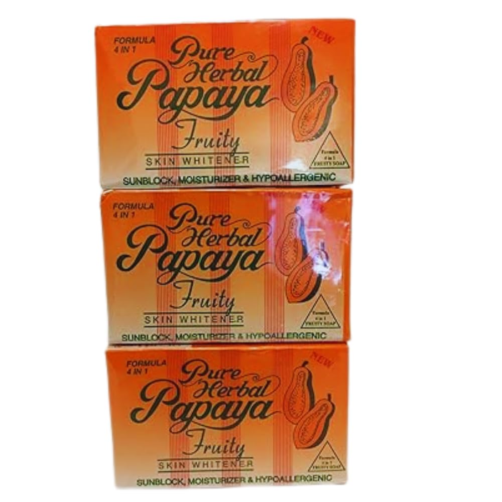 Pure Herbal Papaya Fruity Skin Brightening Bar – Pack of 3