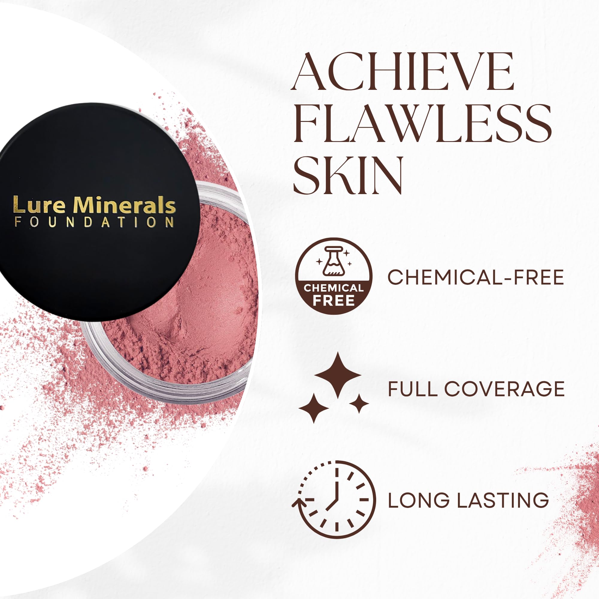Pure Minerals ASC Minerals Foundation Loose Powder 8g – Mauve Blush (Choose Color) | Free of Harmful Ingredients