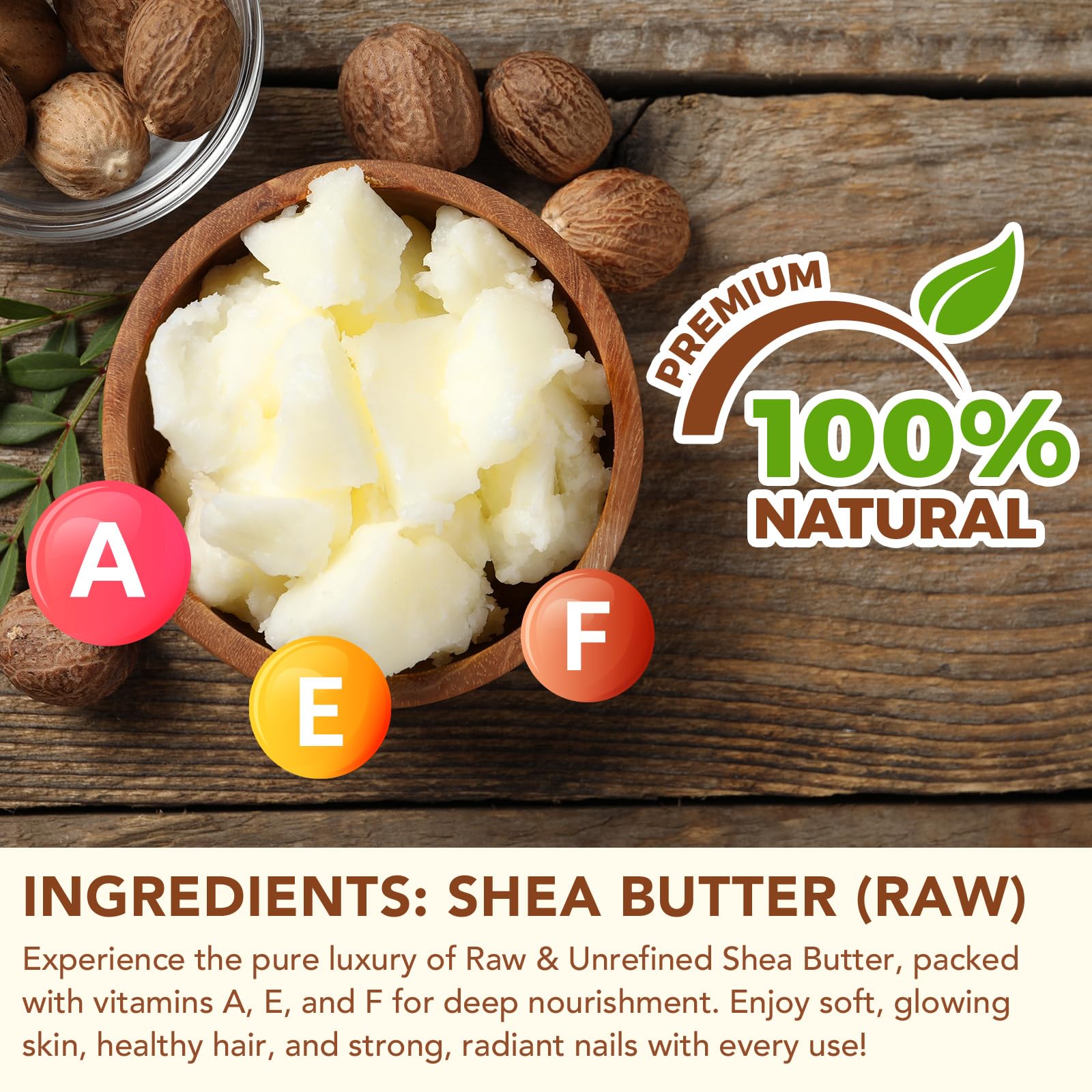 Pure Natura Raw Shea Butter 4.2oz Twin Pack – Unrefined, Vitamins A-D-E-F, Face & Body