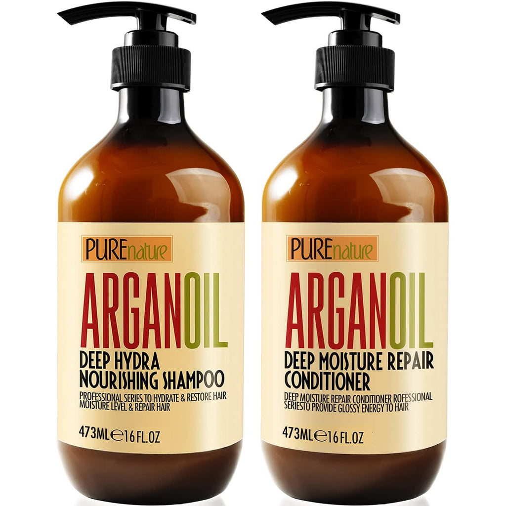 Pure Nature Lux Spa Argan Oil Shampoo & Conditioner Set — Sulfate Free with Keratin