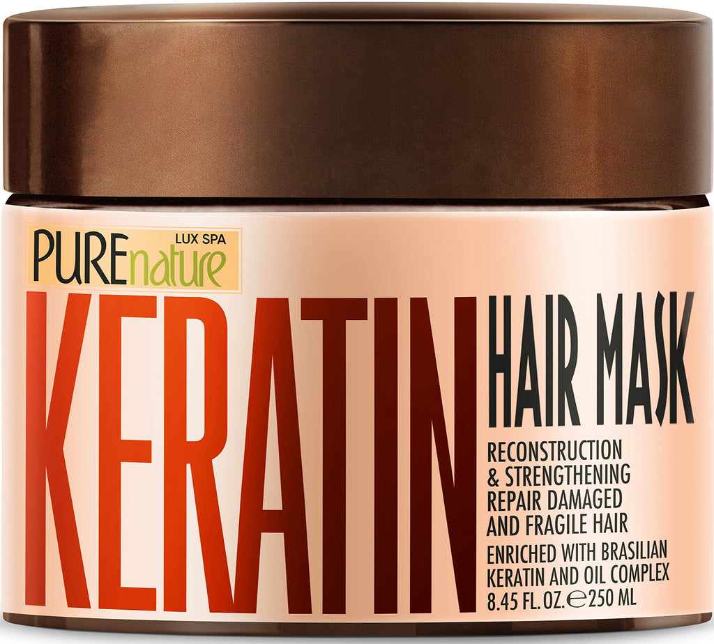 Pure Nature Lux Spa Keratin Hair Mask – Deep Conditioning with Collagen for Dry, Frizzy Hair