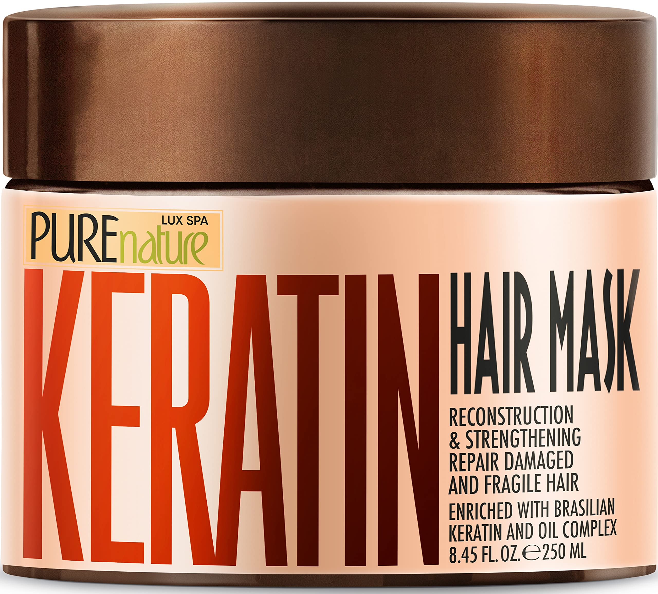 Pure Nature Lux Spa Keratin Hair Mask – Deep Conditioning with Collagen for Dry, Frizzy Hair
