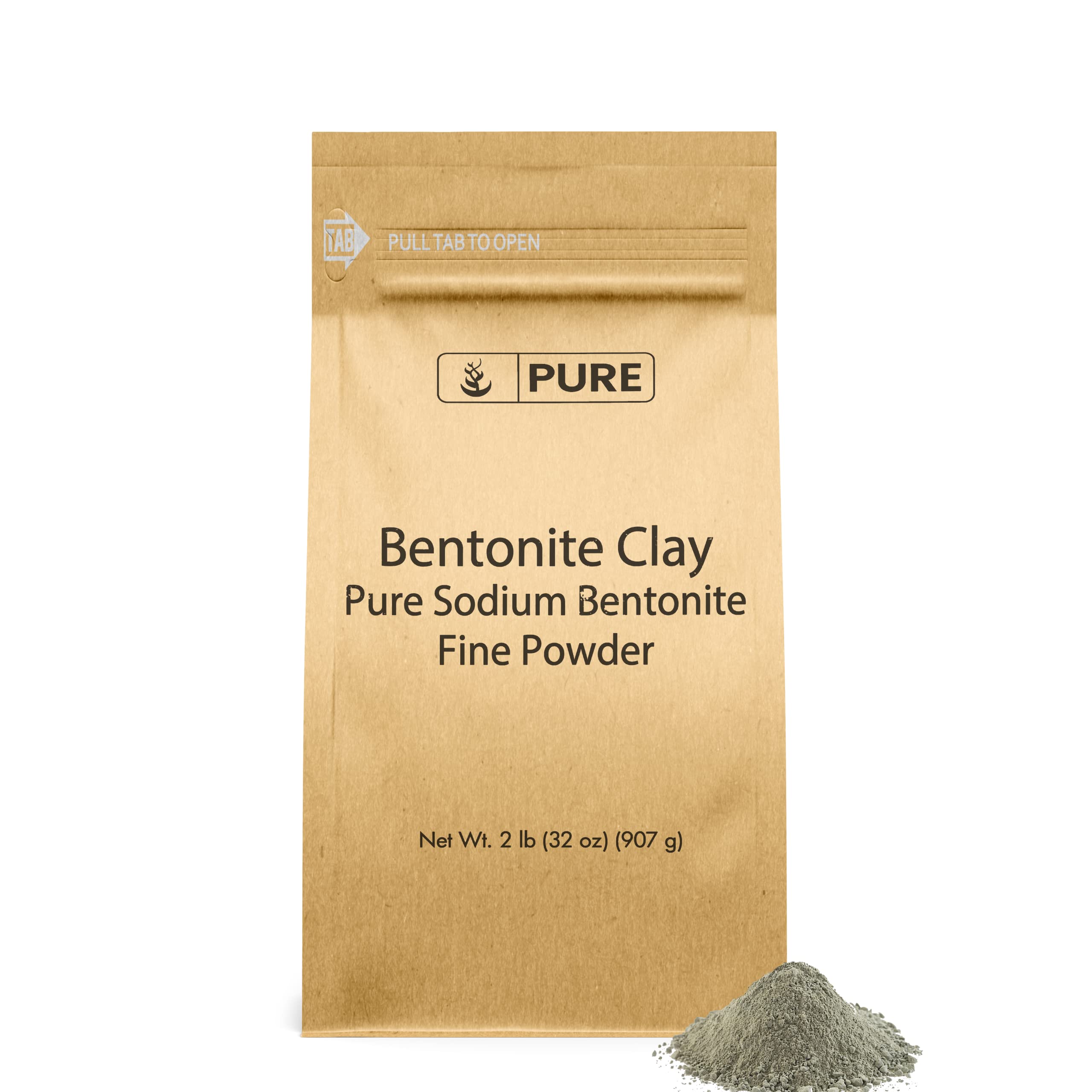 PURE ORIGINAL INGREDIENTS Bentonite Clay (2 lb) Fine Powder – Pure Sodium Bentonite for Face Masks & Skincare