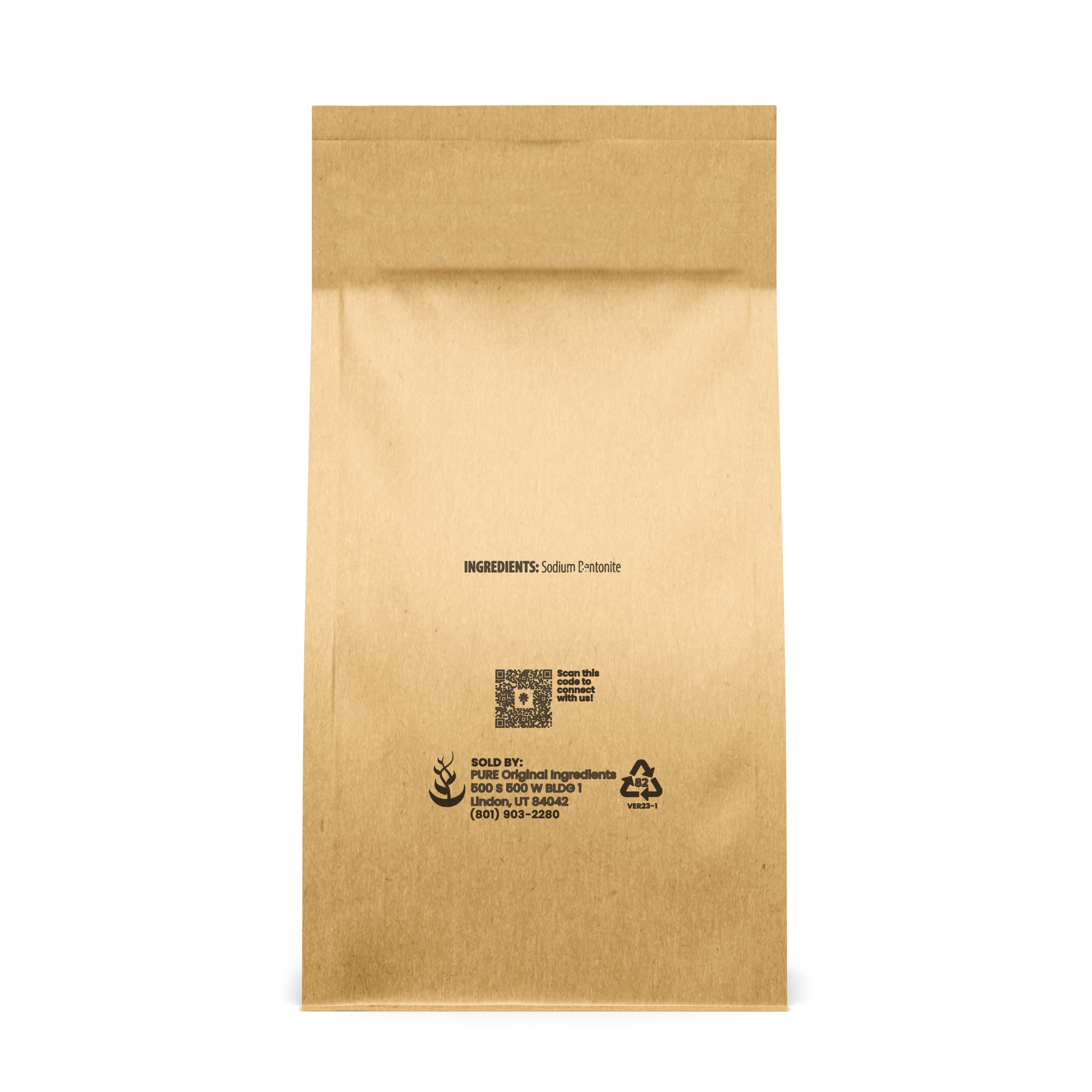 PURE ORIGINAL INGREDIENTS Bentonite Clay (2 lb) Fine Powder – Pure Sodium Bentonite for Face Masks & Skincare
