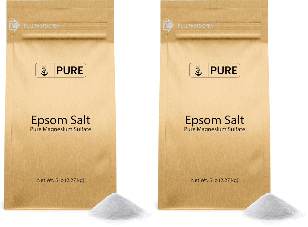 Pure Original Ingredients Epsom Salt – Food Grade Magnesium Sulfate, Soaking Solution (5 lb) Pack of 2