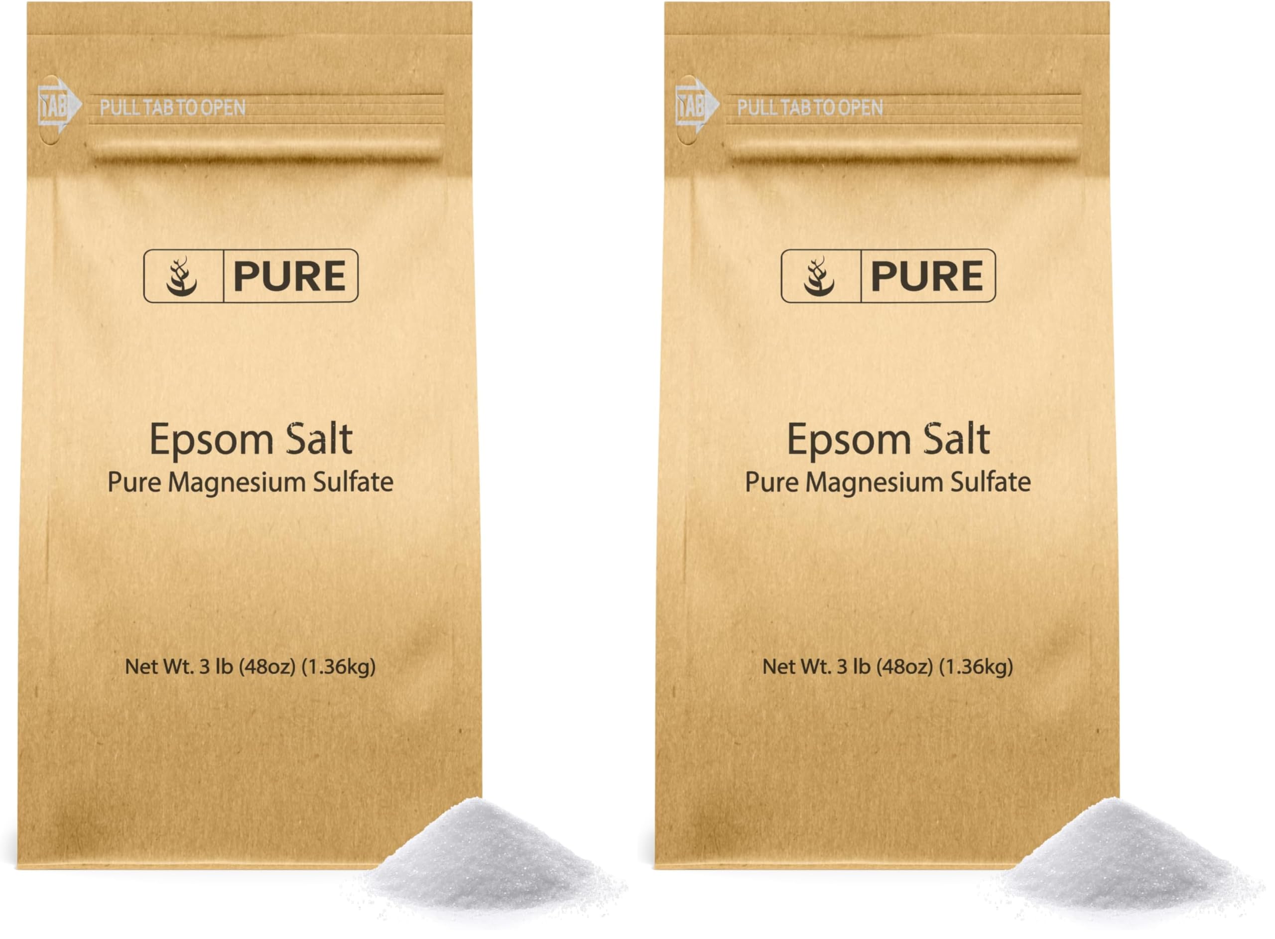 Pure Original Ingredients Epsom Salt 3 lb Pack of 2 | Pure Magnesium Sulfate for Bathing & Soaking
