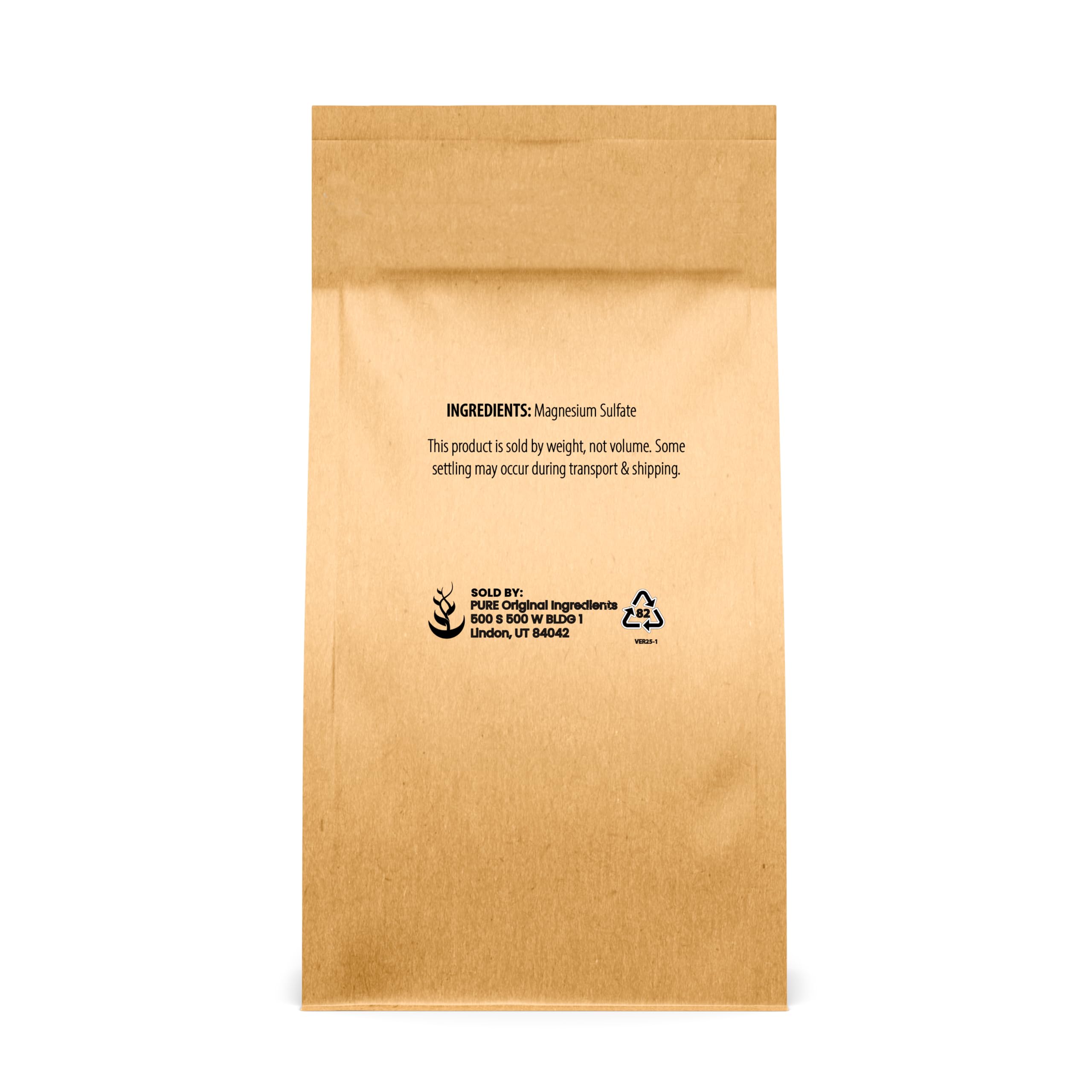 Pure Original Ingredients Epsom Salt – Pure Magnesium Sulfate, Food Grade, Soaking Solution (5 lb)