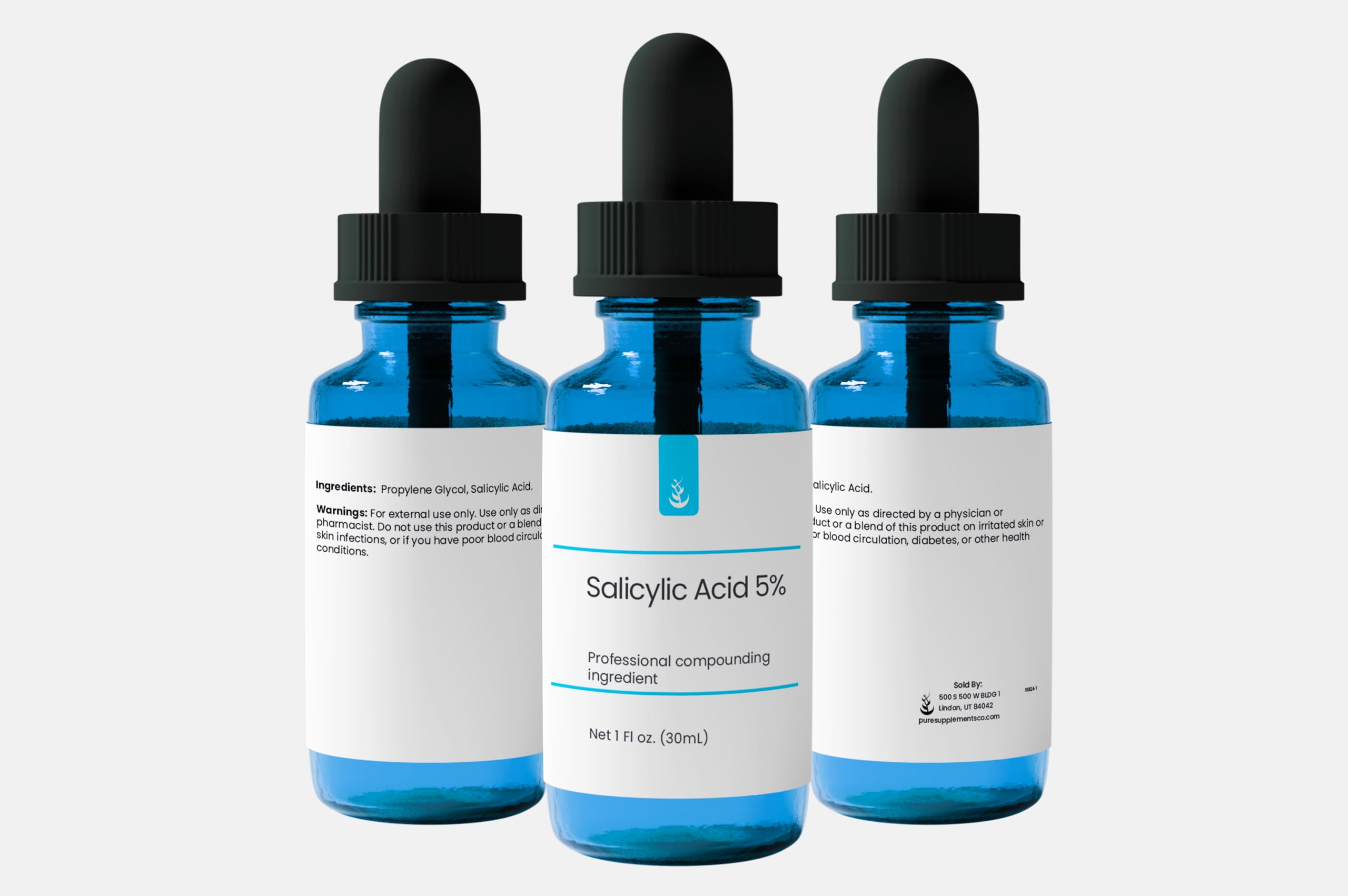 Pure Original Ingredients Salicylic Acid 5% Solution 30 mL – Pure & Simple Serum (Pack of 2)