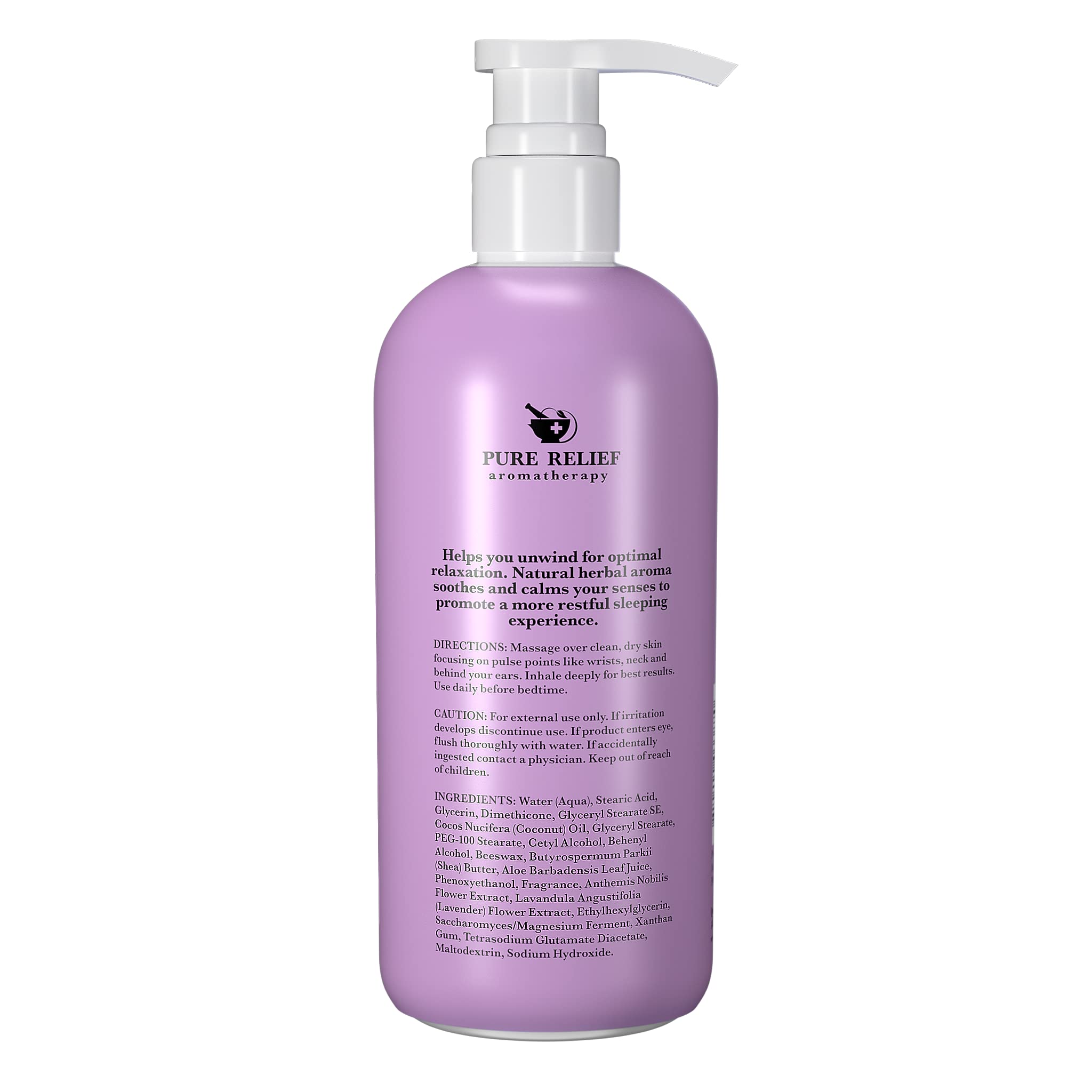 Pure Relief Lavender Sleep Body Lotion – 16 oz (2-Pack) with Shea Butter & Coconut Oil