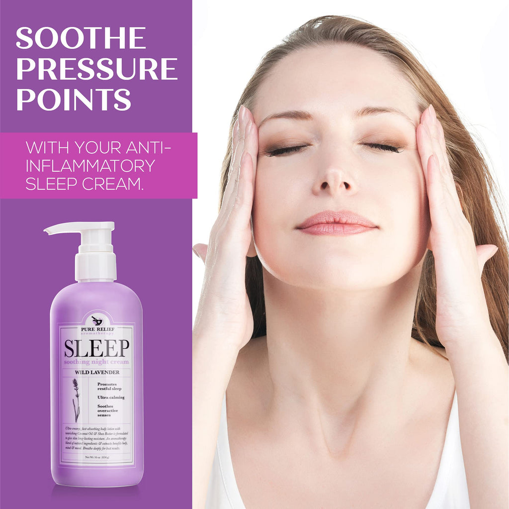 Pure Relief Lavender Sleep Body Lotion – 16 oz (2-Pack) with Shea Butter & Coconut Oil