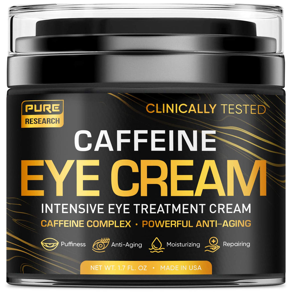 PURE RESEARCH Caffeine Eye Cream – Anti-Aging, Dark Circles & Puffiness (1.7 oz)