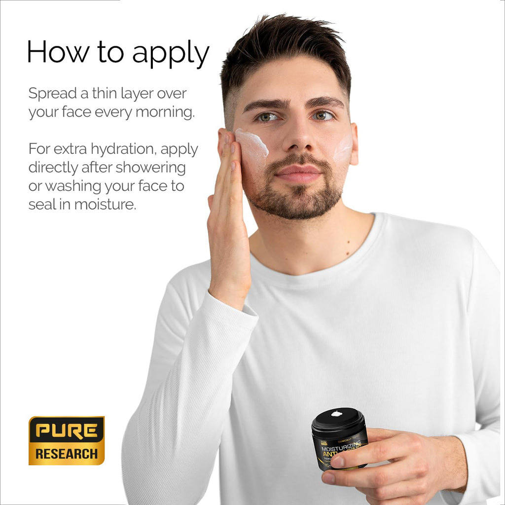 Pure Research Men's Face Cream Moisturizer – Anti-Aging with Hyaluronic Acid & Retinol