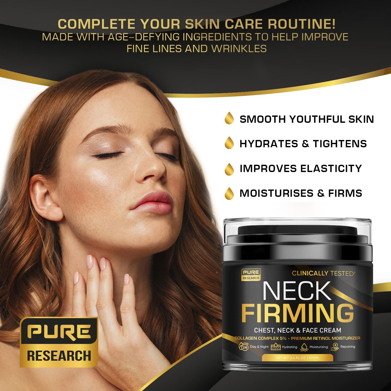 Pure Research Neck Firming Cream – Anti-Aging Neck & Décolleté Tightener