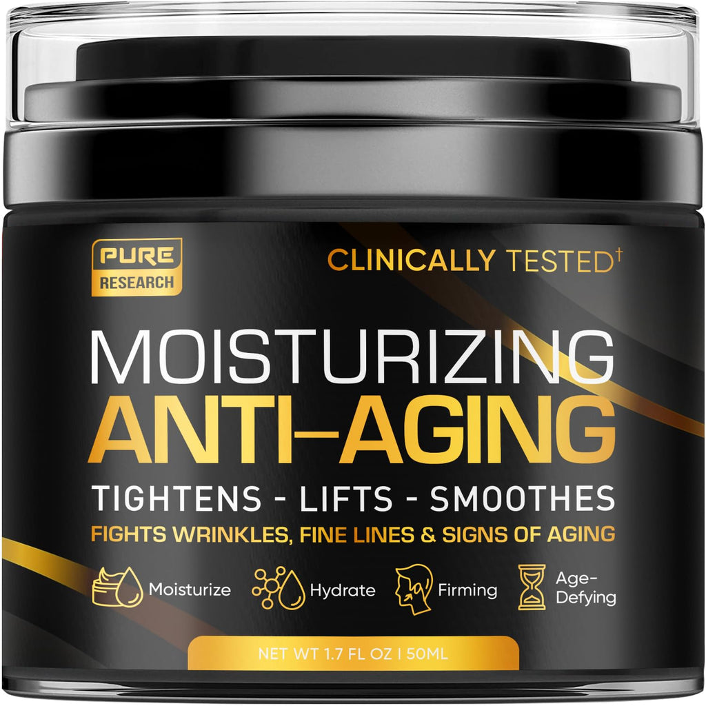 Pure Research Men's Face Cream Moisturizer – Anti-Aging with Hyaluronic Acid & Retinol