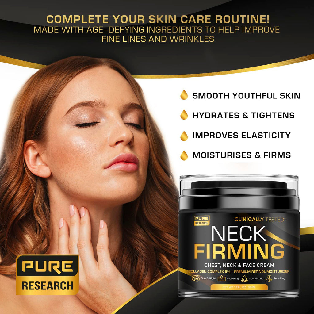 Pure Research Neck Firming Cream – Hydrating Anti-Aging Care for Neck, Face & Décolleté