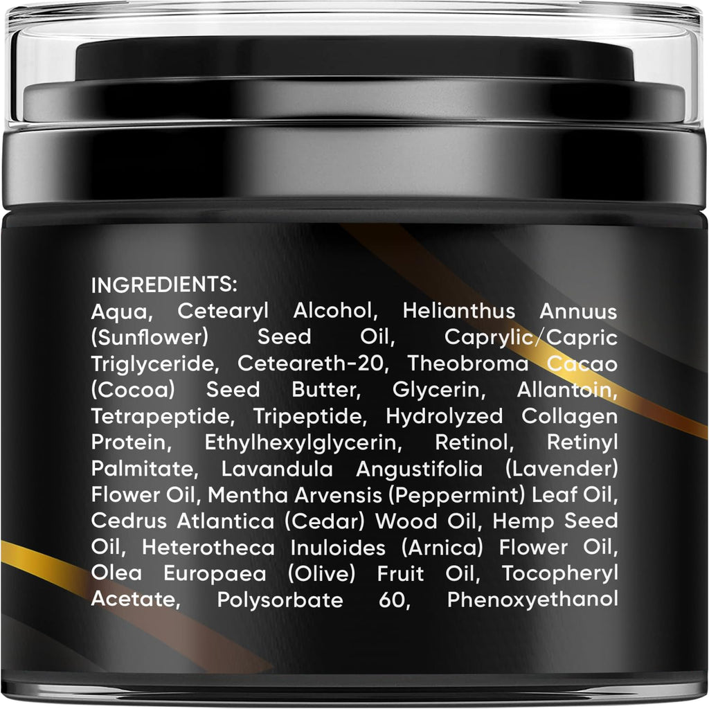 PURE RESEARCH Retinol Face Cream – Natural Anti-Wrinkle Moisturizer with Collagen & Hyaluronic Acid | 1.7oz