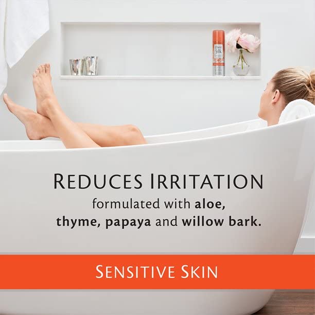 Pure Silk Sensitive Skin Therapy Shave Cream | Soothing Aloe, Thyme & Willow Bark