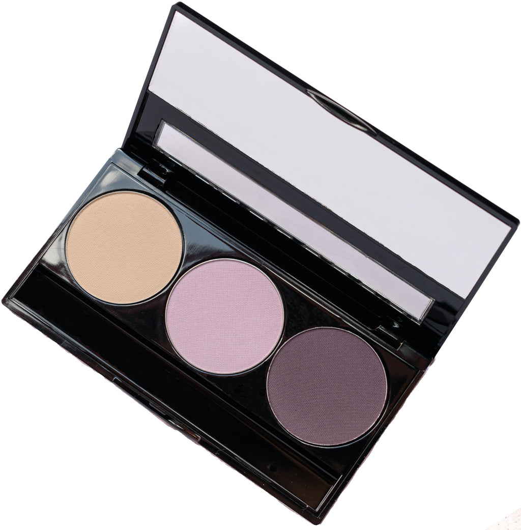 Pure Ziva Vegan Eyeshadow Trio: Off White, Lavender & Deep Purple | Cruelty-Free, USA-Made