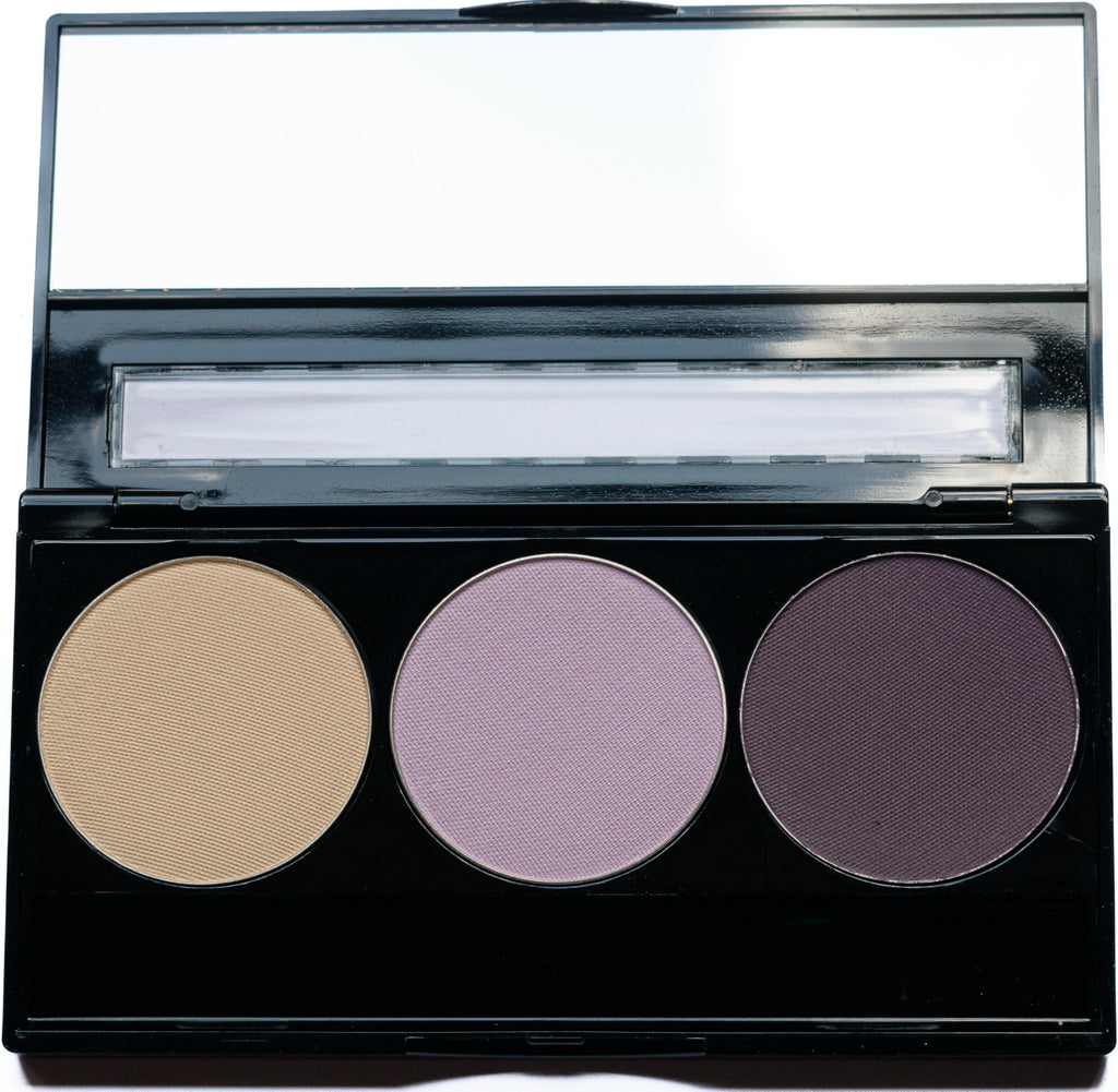 Pure Ziva Vegan Eyeshadow Trio: Off White, Lavender & Deep Purple | Cruelty-Free, USA-Made