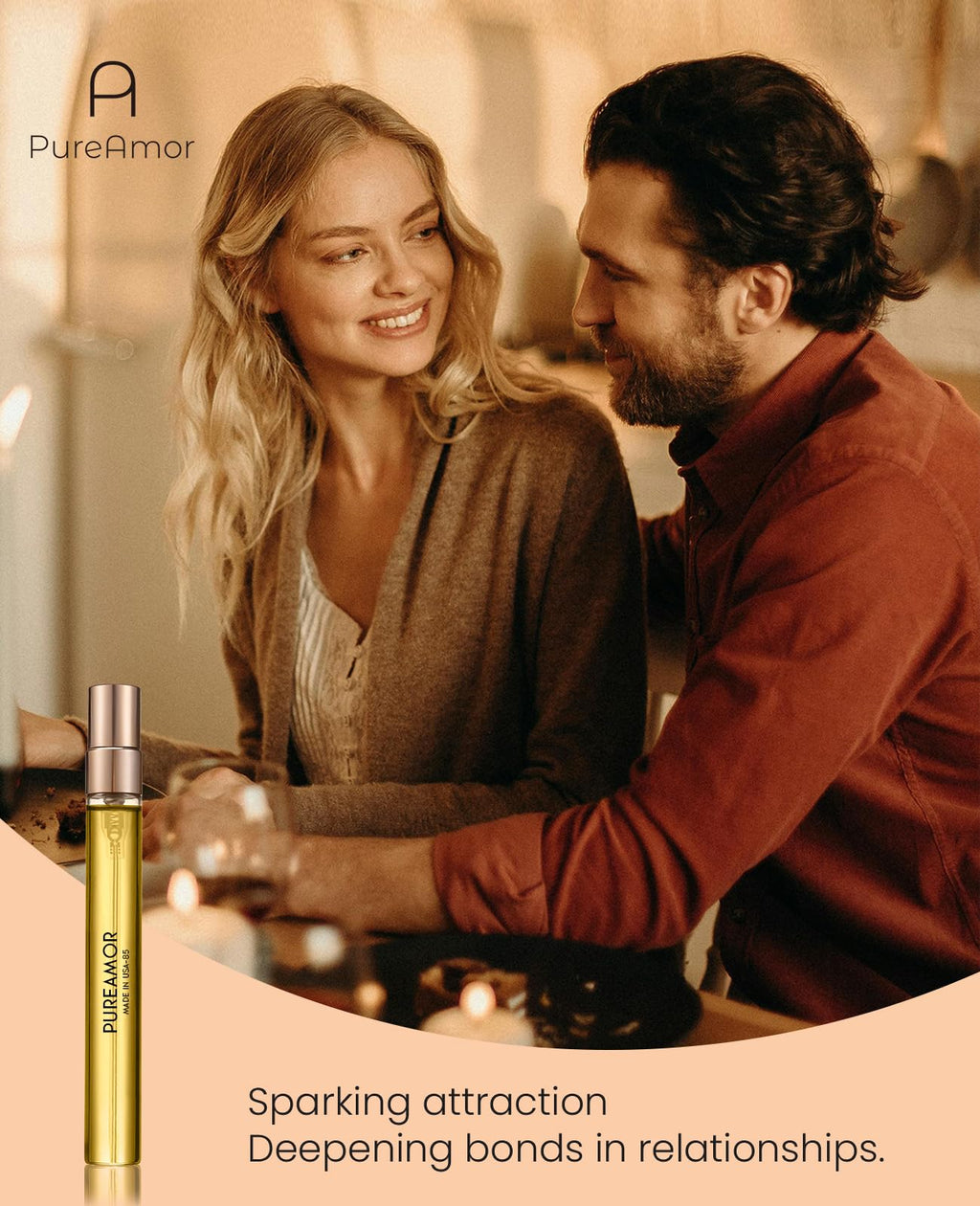 PUREAMOR Vanilla Cream Scent Perfume Oil – Travel Size 20 ml, Made in USA